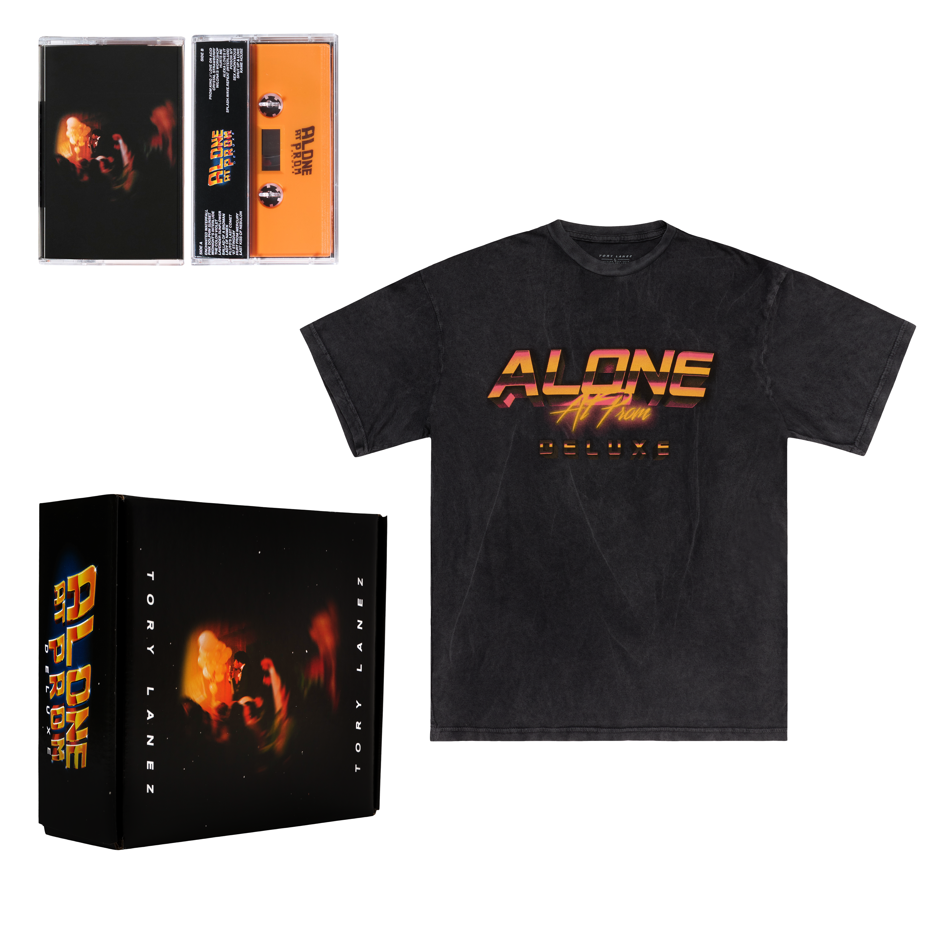 ALONE AT PROM (DELUXE) LOGO TEE + CASSETTE BOX SET – Tory Lanez